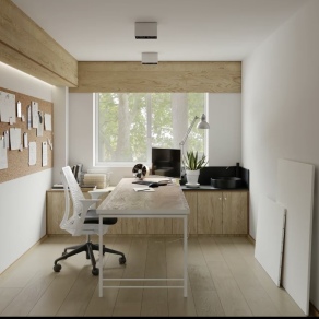 现代简约木质风织物工作室